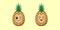 Cute Kawaii Pineapple, Cartoon Ripe Fruit. Vector