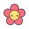 Cute kawaii pink flower icons.