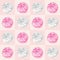 Cute kawaii pink white yellow Zefir zephyr Russian Marshmallow hand-drawn marker illustration seamless pattern