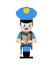 Cute kawaii policeman isolated. funny police officer cartoon style. Cop kids character. Childrens style