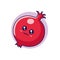 Cute Kawaii Pomegranate character. Vector hand drawn cartoon icon illustration. Pomegranate character in doodle style.