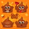 Cute kawaii poop funny cartoon character. Emoji emoticon collection. Smile  icon. Humor graphic