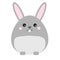 Cute kawaii rabbit, bunny, hare character. Children style, vector illustration