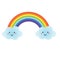 Cute kawaii rainbow character. Vector illustration for kids, isolated design element