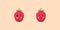 Cute Kawaii Raspberry, Cartoon Ripe Fruit. Vector