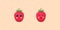 Cute Kawaii Raspberry, Cartoon Ripe Fruit. Vector