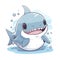 Cute kawaii shark chibi mascot vector cartoon style. vector illustration