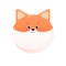Cute Kawaii Shiba, Fox. Animal isolated on a white background. Vector