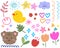 Cute kawaii sticker set with color full Doodle art for decoration , sticker , other