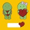 Cute kawaii turtle cartoon hug heart set