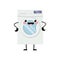 Cute kawaii washingmachine vector illustration isolated on white