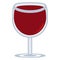 Cute kawaii wine glass colorful isolated