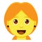 Cute kawaii woman emoji colorful isolated