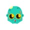 Cute kawaii Zombie face. funny Living Dead cartoon style. Undead kids character. Childrens style