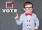 Cute Kid encouraging others to register and vote