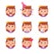 cute kid face expression emoji emoticon set