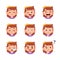 cute kid face expression emoji emoticon set