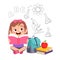 cute kid girl back to school card