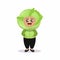 Cute kid with vegetable costume mascot design illustration