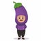 Cute kid with vegetable costume mascot design illustration