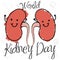 Cute Kidneys and Doodle Drawings for World Kidney Day, Vector Illustration