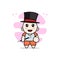 Cute kids character wearing magician costume