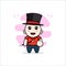 Cute kids character wearing magician costume