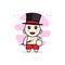 Cute kids character wearing magician costume