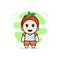 Cute kids character wearing tomato costume
