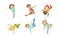 Cute Kids Dancing Break Dance Set, Boys and Girls Performing Modern Dance Vector Illustration