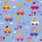 Cute kids driving cars pattern