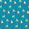 Cute kids pattern with waves and ships