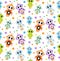 Cute kids seamless pattern robot rocket. Children endless background, texture, wallpaper. Vector illustration.