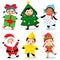 Cute kids wearing Christmas costumes