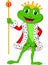 Cute king frog cartoon with royal stick