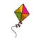 Cute kite flying icon