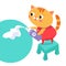 Cute kitten cook. Cartoon isolated character in uniform. Funny animal for designing posters, menus, books. Color vector