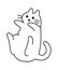 Cute kitten line icon art Small playful cat