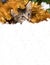 A cute kitten is preparing for Christmas and New Year, looks away hiding in tinsel and snow. Vertical banner place for