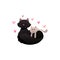 Cute kitten sits on his mother, flat cartoon vector illustration isolated.