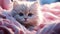 Cute kitten, small and fluffy, staring with yellow eyes generated by AI