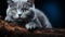 Cute kitten staring, fluffy fur, nature beauty in one animal generated by AI