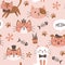 Cute Kitties Seamless Pattern