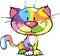 Cute Kitty Cartoon Colorful Pop Art Design - vector illustration