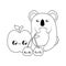 cute koala baby with fruits kawaii style