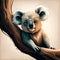 Cute koala bear illustration - ai generated image