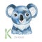 Cute Koala bear for K letter.