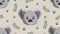 Cute Koala Bear Seamless Pattern Vector Illustration