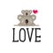 Cute Koala Bears cartoon with love