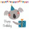 Cute koala birthday card
